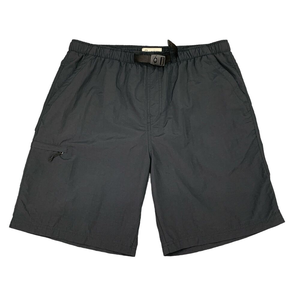 Alpine Design Short Mens XL Extra Large Black Mesh Lined Belted Nylon Zip Pocket
